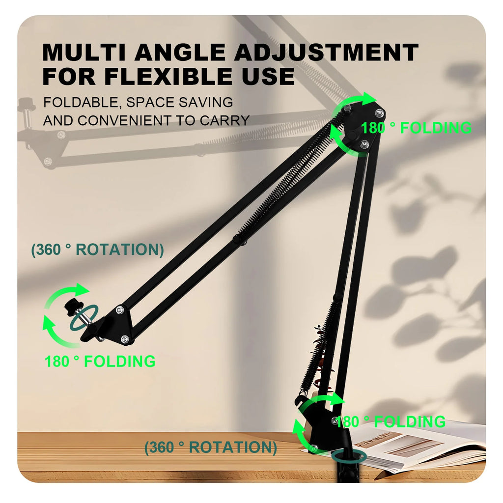 Adjustable Microphone Suspension Boom Scissor Arm Stand for K669 K670 K658 K678 K690,Compact Mic Stand for Broadcasting