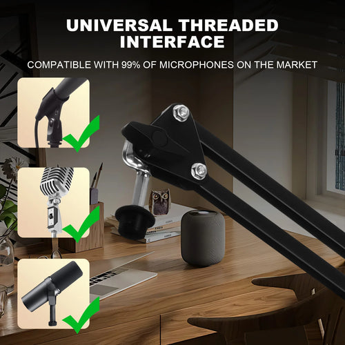 Adjustable Microphone Suspension Boom Scissor Arm Stand for K669 K670 K658 K678 K690,Compact Mic Stand for Broadcasting