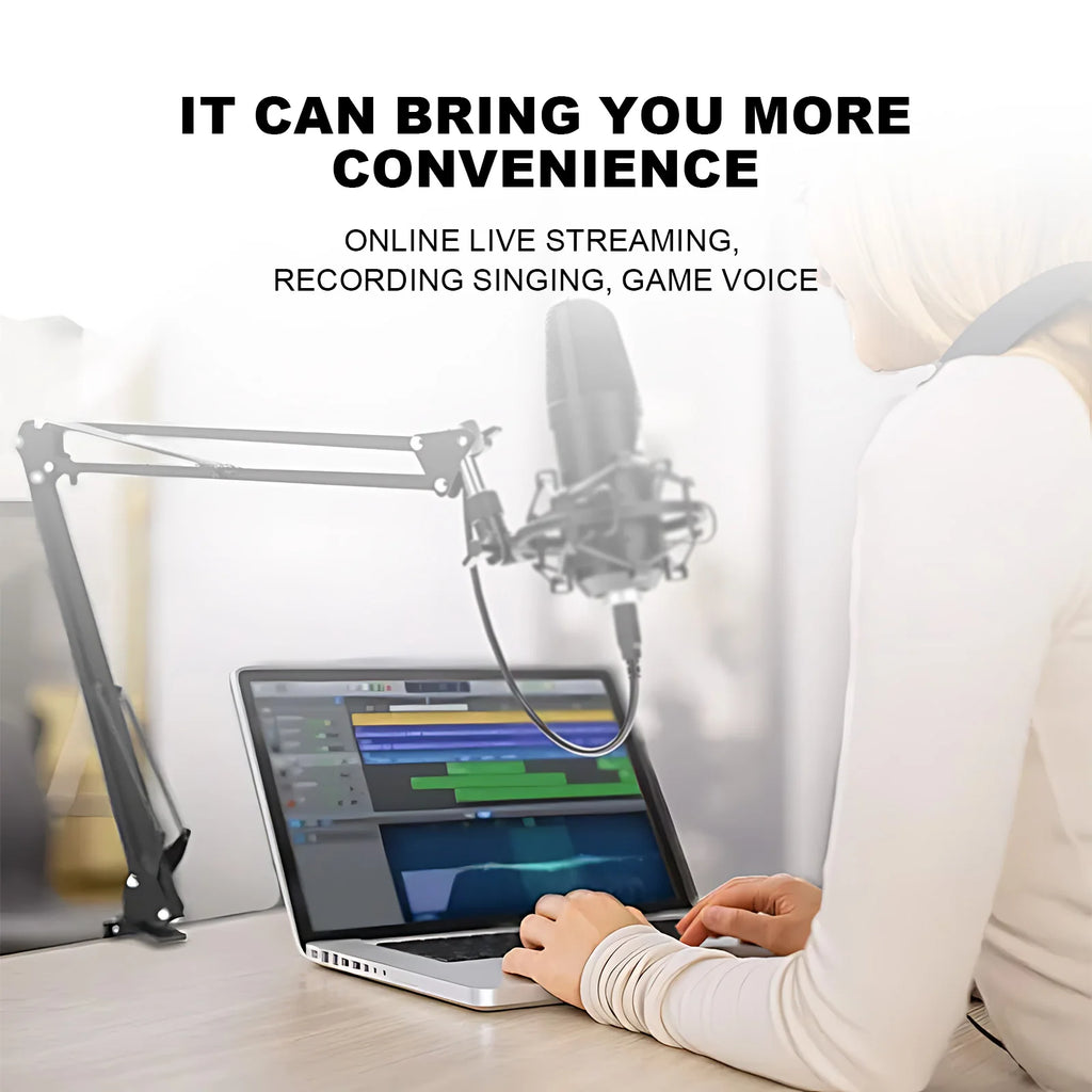 Adjustable Microphone Suspension Boom Scissor Arm Stand for K669 K670 K658 K678 K690,Compact Mic Stand for Broadcasting